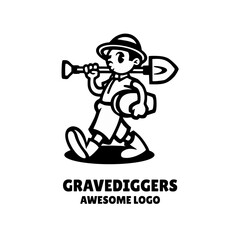 Illustration vector graphic of Gravidigger, good for logo design