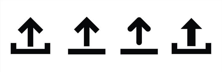 Upload icon. Upload icon different style. Upload icon and symbol, uploading button - arrow down icon. Vector illustration.