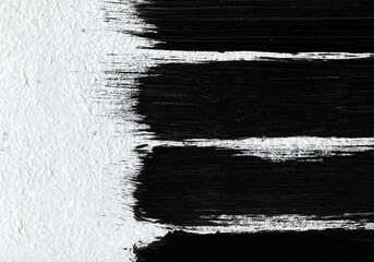 Black and white strokes of paint, modern abstract background, Grunge texture