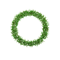 Upper letters of green grass alphabet isolated on white background. 3d illustration