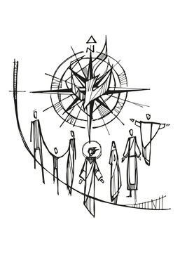 Hand drawn illustration of synod road.