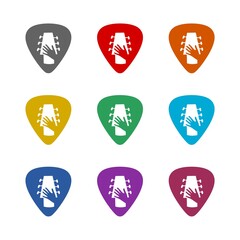 Guitar Pick icon isolated on white background. Set icons colorful