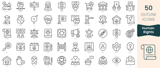 Obraz na płótnie Canvas Set of human rights icons. Thin linear style icons Pack. Vector Illustration