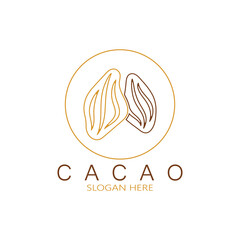 cocoa logo,cocoa bean,cocoa tree,cocoa branches and leaves,chocolate mix on white background,vintage,modern,simple,minimalist icon illustration template design vector