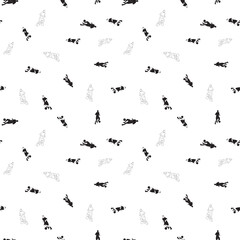 Soccer Player Seamless Pattern Background.