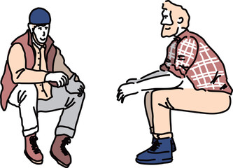 座る人物セット　秋冬
