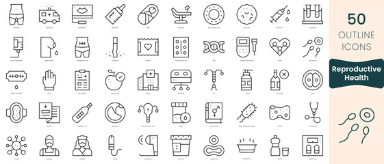 Obraz na płótnie Canvas Set of reproductive health icons. Thin linear style icons Pack. Vector Illustration