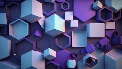 3d rendering of purple and blue abstract background
