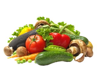 Poster Fresh vegetables isolated on white background © valeriy555