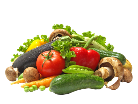 Fresh vegetables isolated on white background