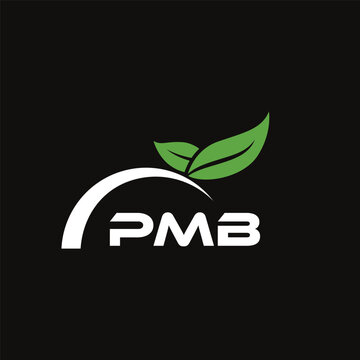 PMB letter nature logo design on black background. PMB creative initials letter leaf logo concept. PMB letter design.
