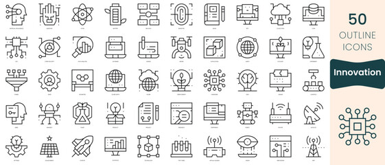 Set of innovation icons. Thin linear style icons Pack. Vector Illustration