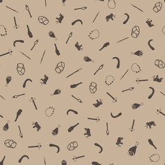 Stone Age Seamless Pattern Background.