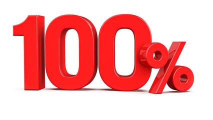 Number 100 Percent 3d red number percent Generative AI