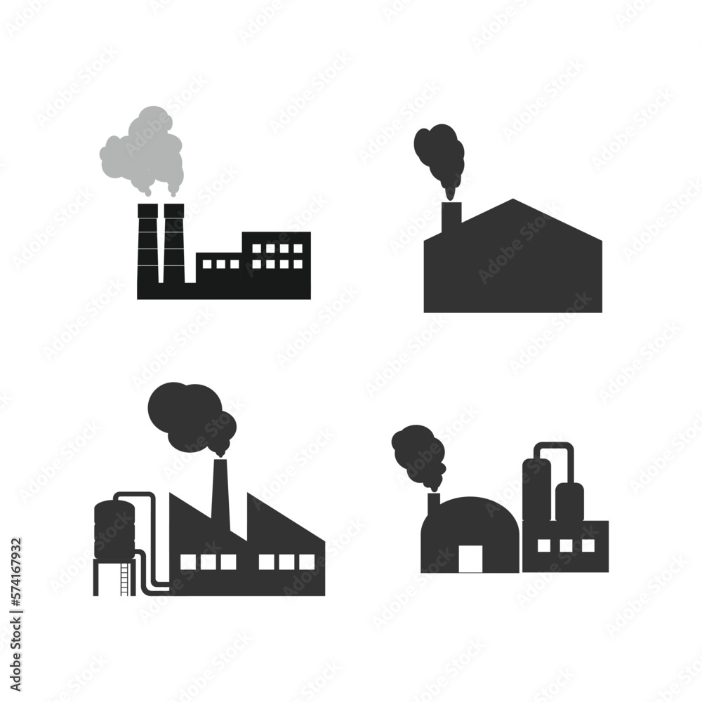 Wall mural industrial factory vector icon