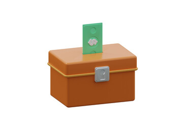 Infaq ramadhan 3d icon isolated white bacground. 3d rendering