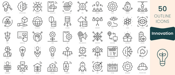Set of innovation icons. Thin linear style icons Pack. Vector Illustration