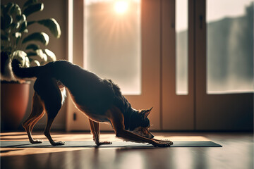 Downward facing dog yoga pose