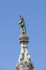 Spire of the Immaculate Virgin, 18th century sculpture in the square Gesu Nuovo, Naples, Italy