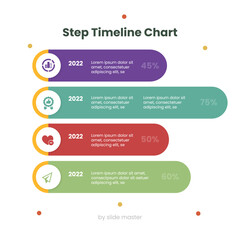 Flat Design Step Timeline Infographic Chart
