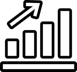 右肩上がりのグラフのシンプルなイラスト