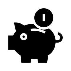 Obraz premium saving glyph icon