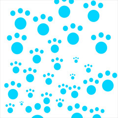 dog footprint design used as background pattern blue