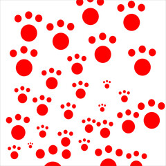 dog footprint design used as background pattern red