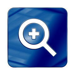 Dark Blue Colored Metal Chrome web icon zoom in.