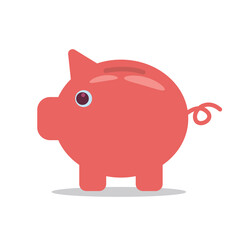 piggy bank in flat vector illustration	
