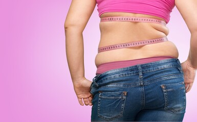 liposuction concept, fat overweight woman body