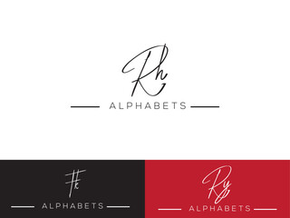 Colorful RH logo, Signature RH Fashion Logo Icon Vector Image Design for your business