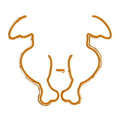 chicken brush on white background, vector illustration.