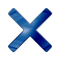 Obraz premium Dark Blue Colored Metal Chrome web icon cancel.