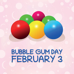 Bubble Gum Day . Design suitable for greeting card poster and banner