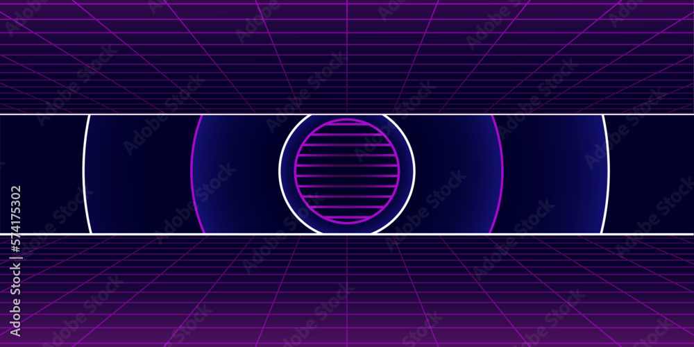 Poster background with neon glowing lines