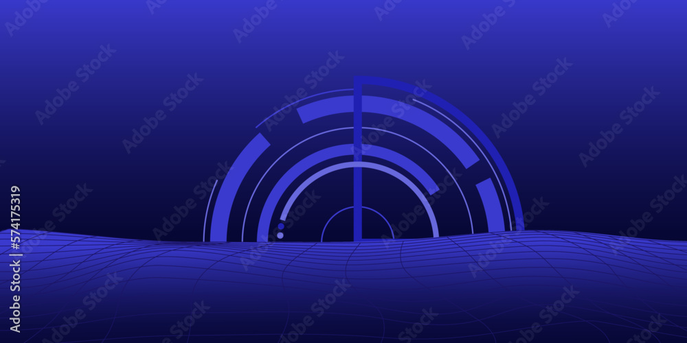 Poster modern futuristic wireframe for background design