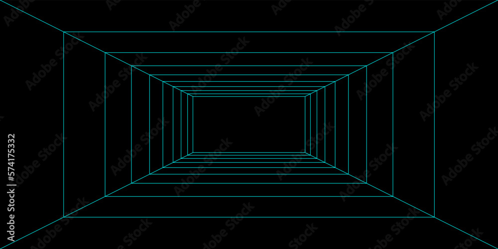 Poster 3d tunnel in digital technology style for background