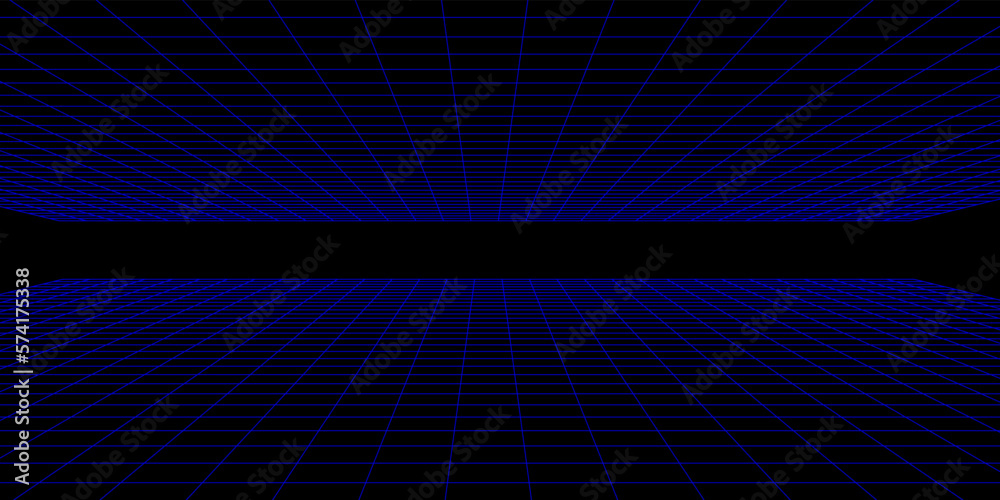 Poster endless wireframe perspective for background