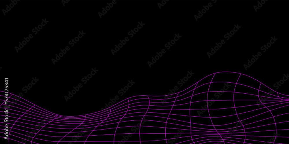 Poster contour retro wireframe for background