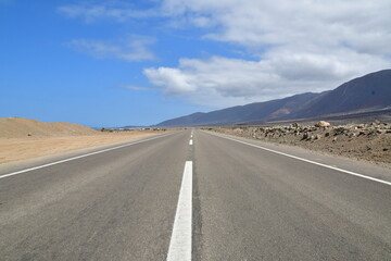 lonely strait road in chile south america