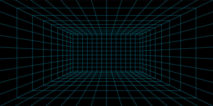 Perspective grid wireframe background design