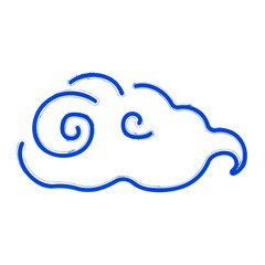 cloud brush on white background, vector illustration.