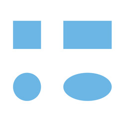 square, rectangle, circle, oval, visual aid, poster, set of flat geometric shapes isolated on a white background