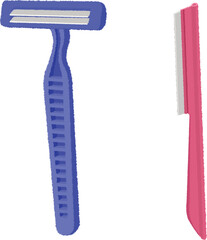 カミソリ・顔剃りのイラスト