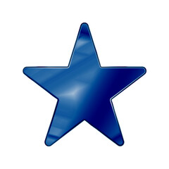 Dark Blue Colored Metal Chrome web icon star.