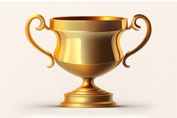 Fototapeta na wymiar Gold trophy cup on white background.