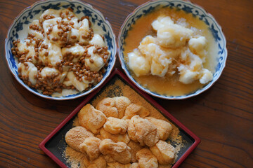様々な味のお餅