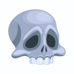 Human skull, head of skeleton. Symbol of death or dangerous. Design element for halloween holiday.