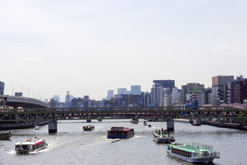 桜咲く春の隅田川